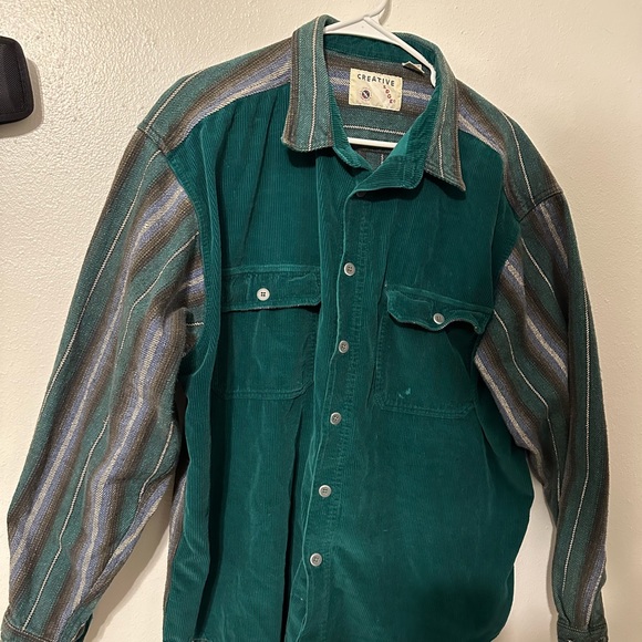 Creative edge denim long sleeve button up! - Picture 2 of 8